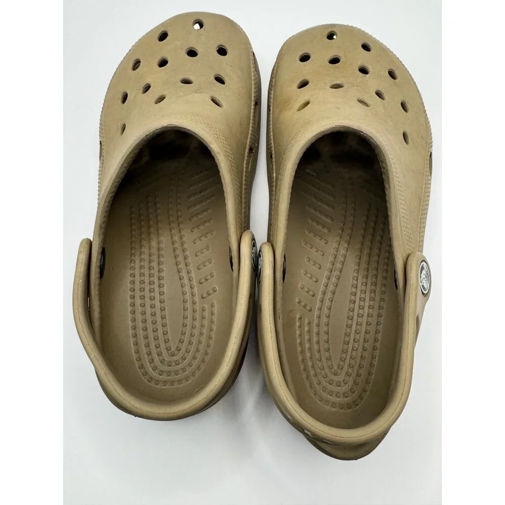 Crocs Shoes Youth Unisex 3 Boys Tan Solid Classic Clog Retro‎ Outdoor